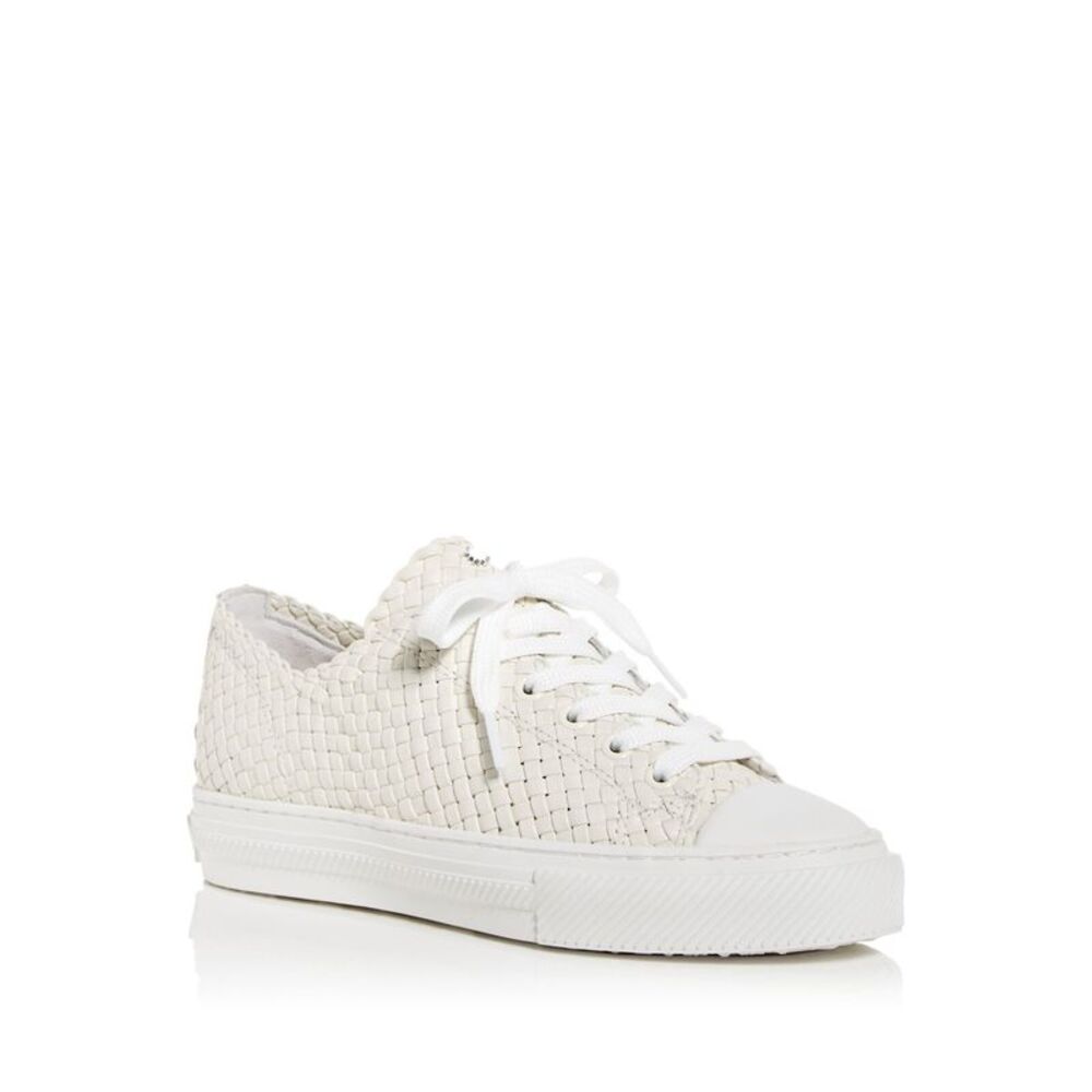 STUART WEITZMAN Womens Ivory Tongue Heel Wova Cap Platform Leather Sneakers 6 B